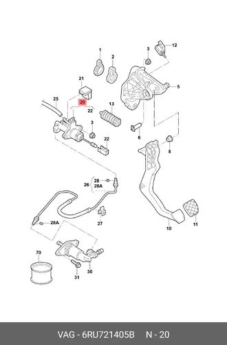 Цилиндр сцепления VAG 6RU721405B
