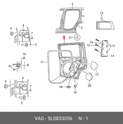 5L0833056 Дверь VAG