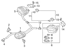 Задний глушитель 4G0253609CJ VAG