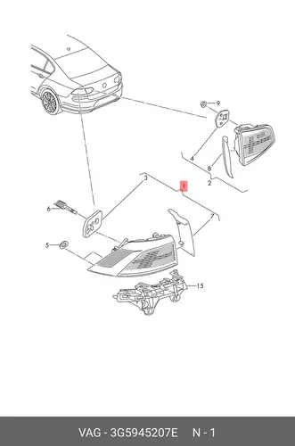 ФОНАРЬ 3G5945207E VAG