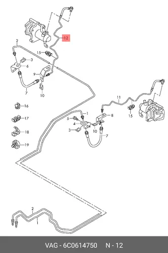 6C0614750 VAG BREMSROHR