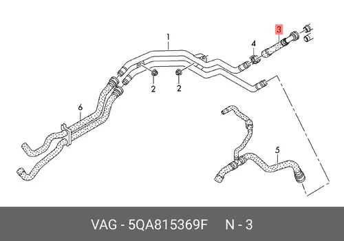 5QA815369F Шланг системы охлаждения VAG