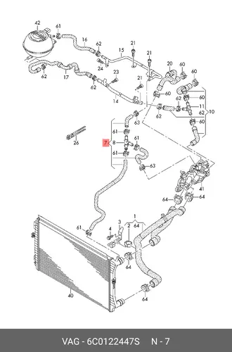  ШЛАНГ СИСТЕМЫ ОХЛАЖДЕНИЯ 6C0122447S VAG