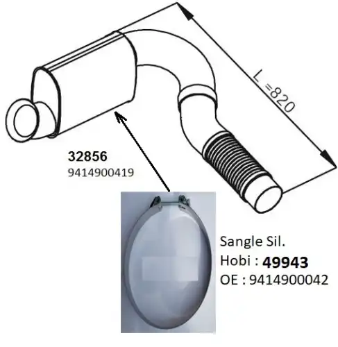 труба выпускная MB 32856 HOBI