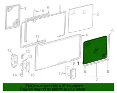 Cтекло сдвижного окна 7D0845298D VAG