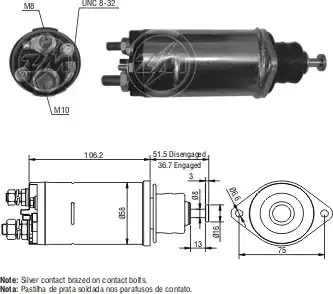 Втягивающее реле стартера ZM813 ZM