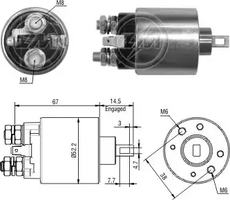 Втягивающее реле стартера ZM1716 ZM