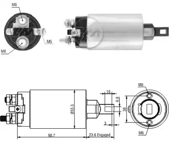 Втягивающее реле стартера ZM1895 ZM