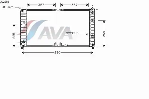 Радиатор системы охлаждения двигателя AVA OL2285