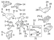 HALTER - MOTORBEFESTIGUNG VORN LR095899 LAND ROVER
