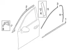  МОЛДИНГ СТЕКЛА ДВЕРИ ПЕРЕД. ПРАВ. НАР. TK4850640 MAZDA