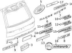 TYPENSCHILD - KUNSTSTOFF LR096105 LAND ROVER