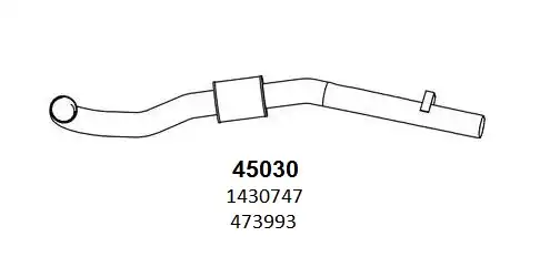 Труба глушителя Scania 45030 HOBI