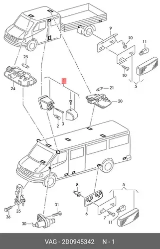 Фонарь габаритный VAG 2D0945342