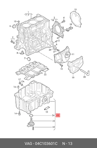 OELWANNE 04C103601C VAG