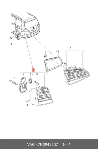 LEUCHTE 7N0945207 VAG
