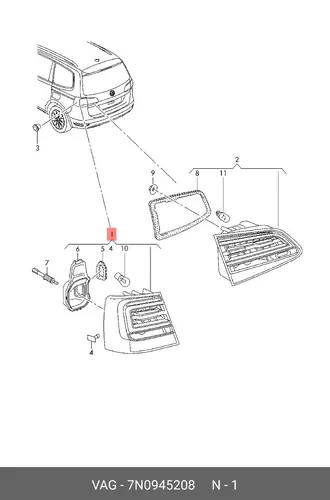 LEUCHTE 7N0945208 VAG
