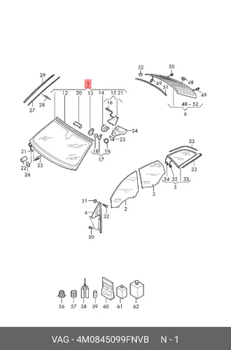 WINDSCHEIB 4M0845099FNVB VAG