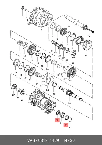 Pоликовый подшипник 0B1311429 VAG