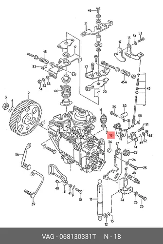 Pычаг, регулирующий 068130331T VAG