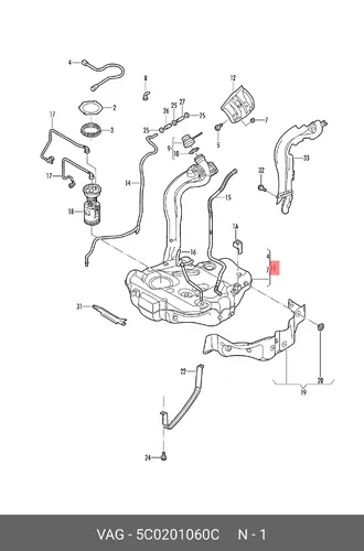 Бак, топливный 5C0201060C VAG