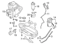 Бак, топливный 1J0201060DK VAG