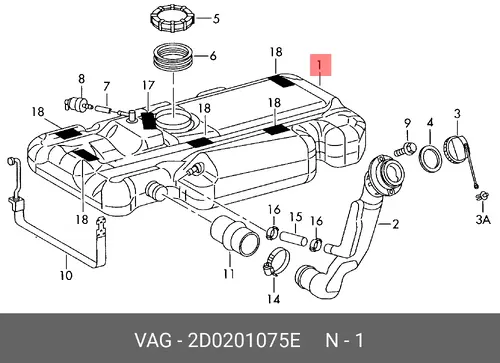 Бак, топливный 2D0201075E VAG