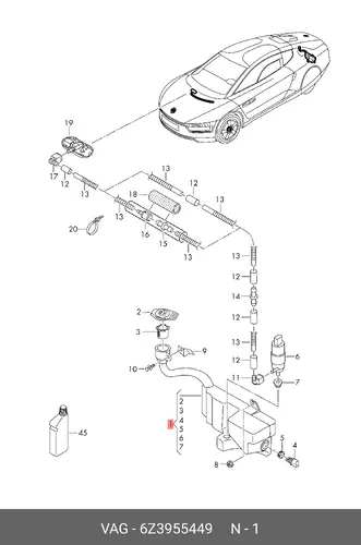 Бачок стеклоомывателя 6Z3955449 VAG