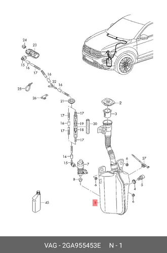 Бачок стеклоомывателя 2GA955453E VAG