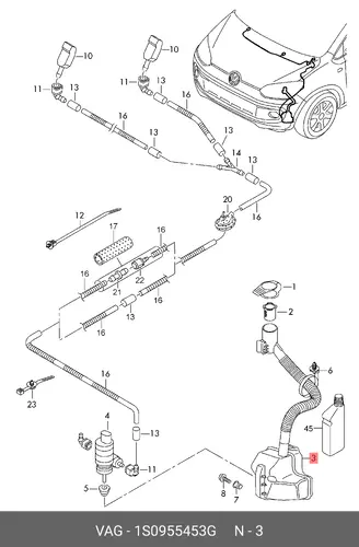 1S0955453G Бачок стеклоомывател VAG