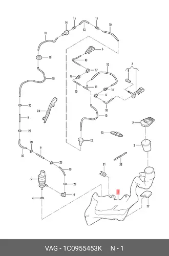 Бачок стеклоомывателя 1C0955453K VAG