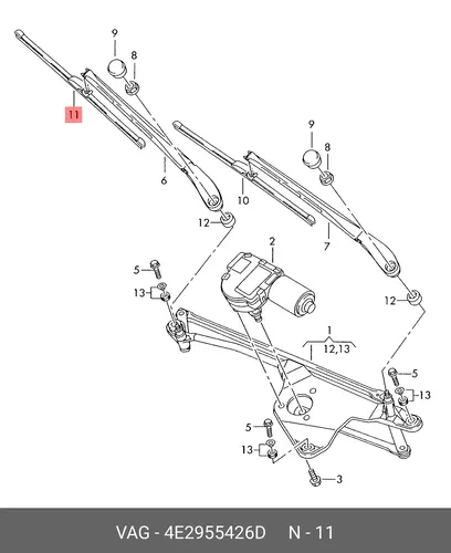 Щетка стеклоочистителя 4E2955426D VAG