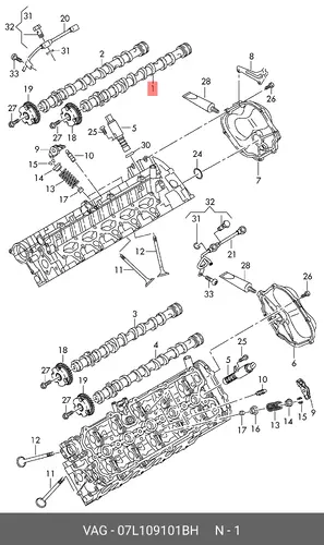 Вал распределительный 07L109101BH VAG