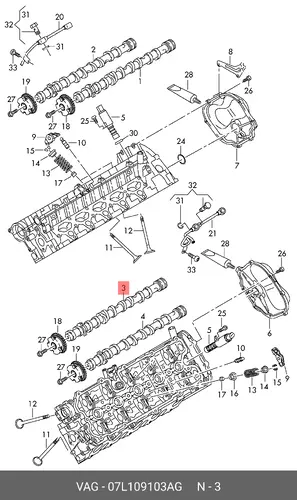 Вал распределительный 07L109103AG VAG