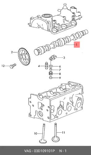 Вал распределительный 03D109101P VAG