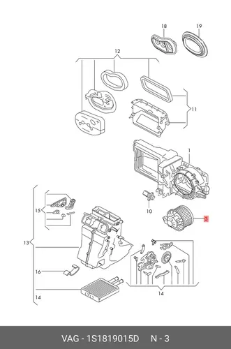 Вентилятор 1S1819015D VAG