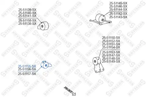Подушка крепления двигателя STELLOX 25-51155-SX
