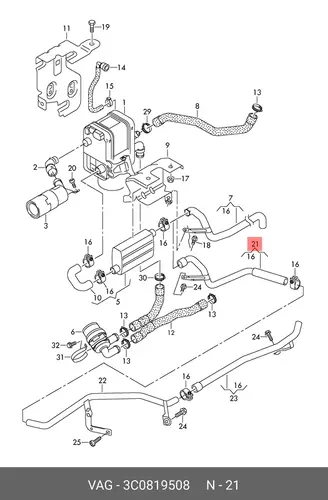 Выпускная труба 3C0819508 VAG