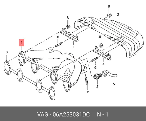 Коллектор выпускной VAG 06A253031DC