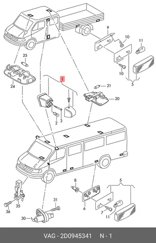 Фонарь габаритный VAG 2D0945341