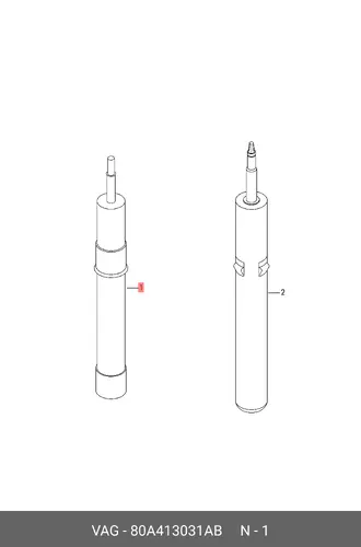 Газонаполненный амортизатор 80A413031AB VAG