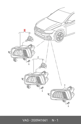 Фара противотуманная VAG 2G0941661