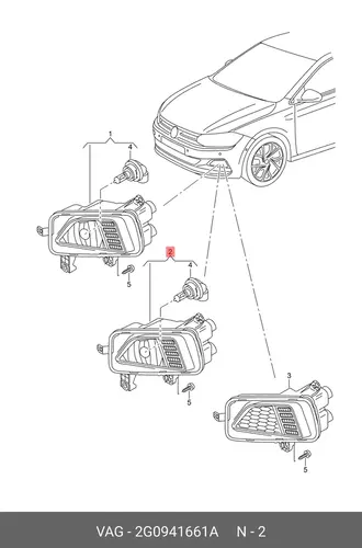 Фара противотуманная VAG 2G0941661A