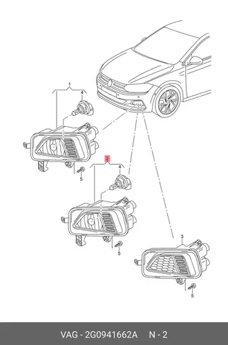 Фара противотуманная VAG 2G0941662A