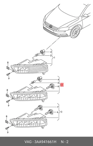 Фара противотуманная VAG 3AA941661H