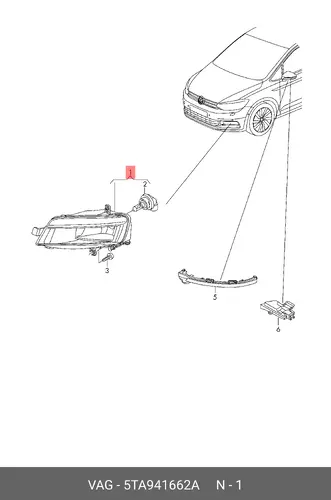Фара противотуманная VAG 5TA941662A