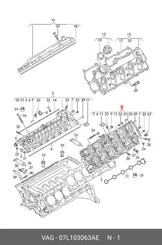 ГБЦ в сборе 07L103063AE VAG