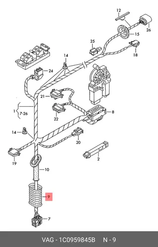 Гофрированный чехол 1C0959845B VAG