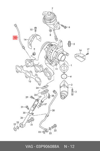 Датчик температуры ОГ 03P906088A VAG