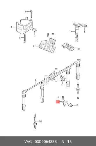 Датчик числа оборотов 03D906433B VAG